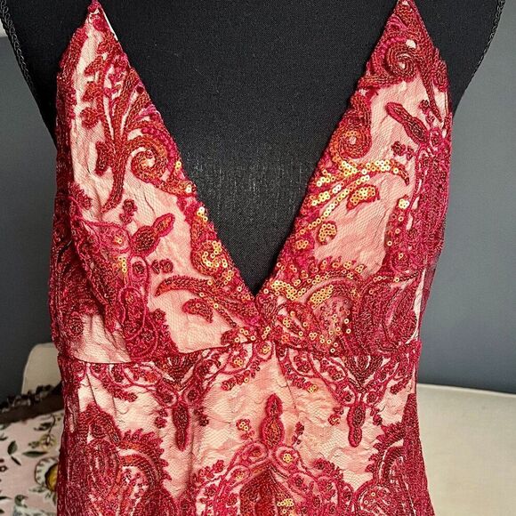 FREE PEOPLE - NIGHT SHIMMERS SEQUIN DRESS - SIZE 6 - Picture 2 of 9